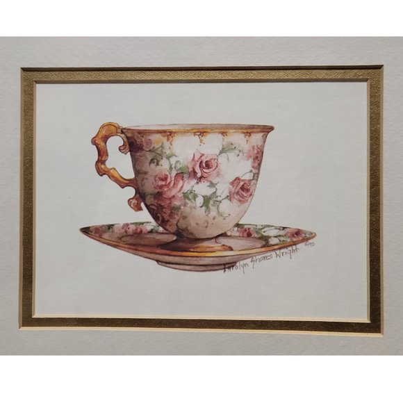 Carolyn Shores Wright Victorian Teacups Gilded Framed Prints - Picture 6 of 6